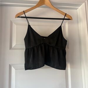 Aritzia Little Moon Black Spaghetti Strap Top